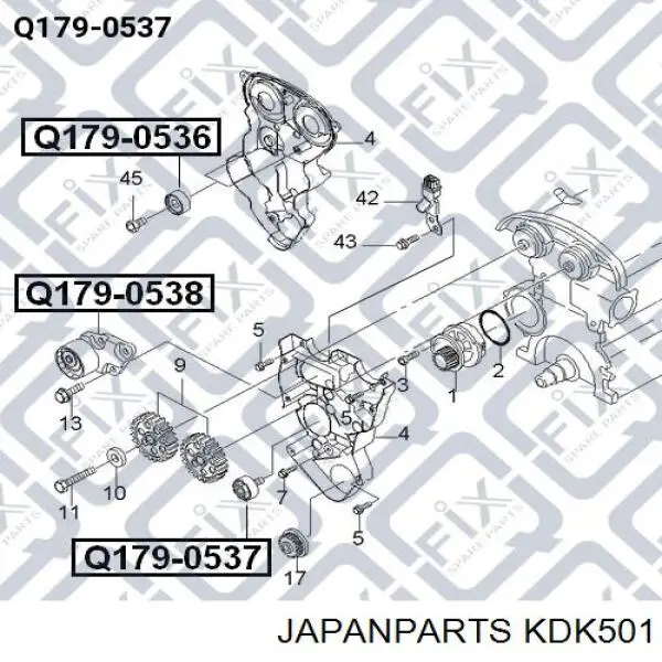 Ланцюг ГРМ, комплект Japan Parts KDK501 ціна, від 131.43 USD
