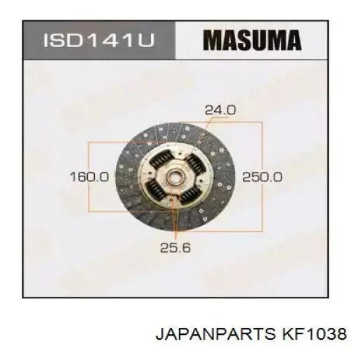 Комплект зчеплення (3 частини) KF1038 Japan Parts