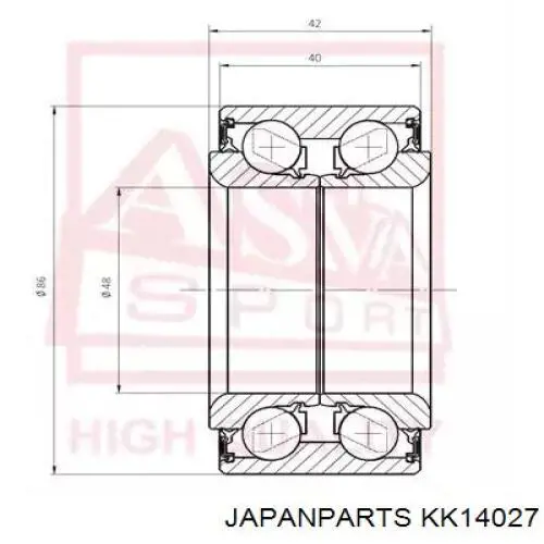 Підшипник ступиці KK14027 Japan Parts