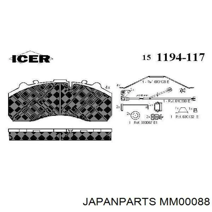 Стойка амортизатора передняя Japan Parts MM00088 ціна, від 37.00 USD