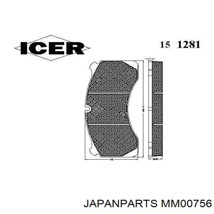 Амортизатор передній MM00756 Japan Parts
