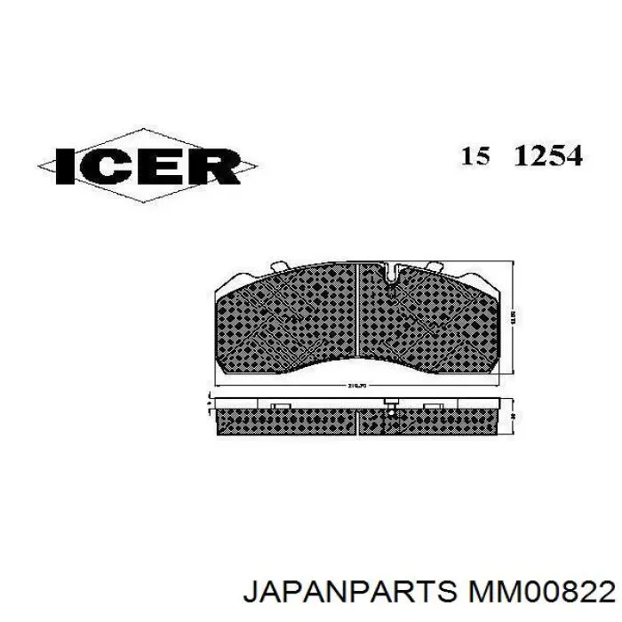 Амортизатор передній, правий MM00822 Japan Parts