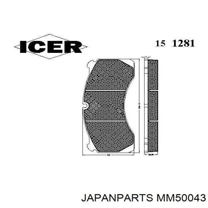 Купити MM50043 Japan Parts Стійка амортизатора задня