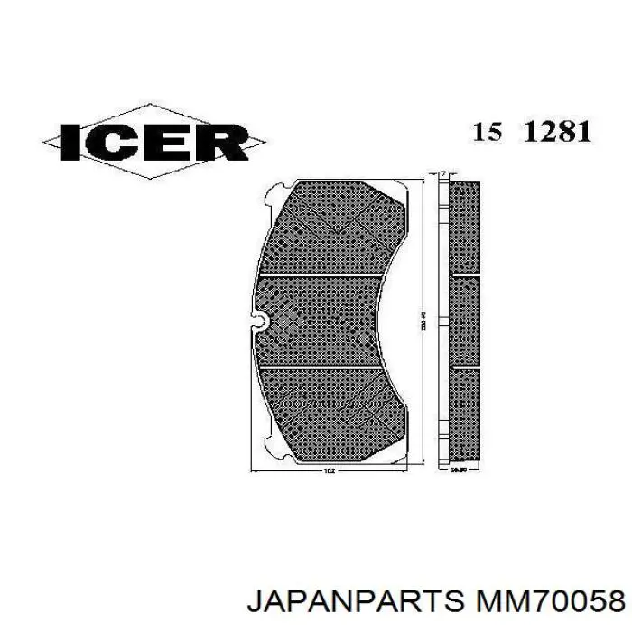 MM70058 Japan Parts Амортизатори задні