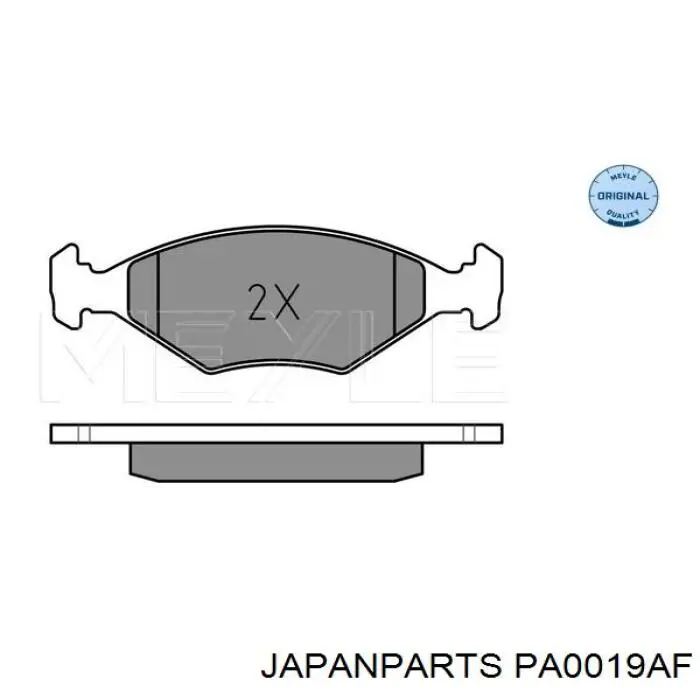 Передні тормозні колодки PA0019AF Japan Parts