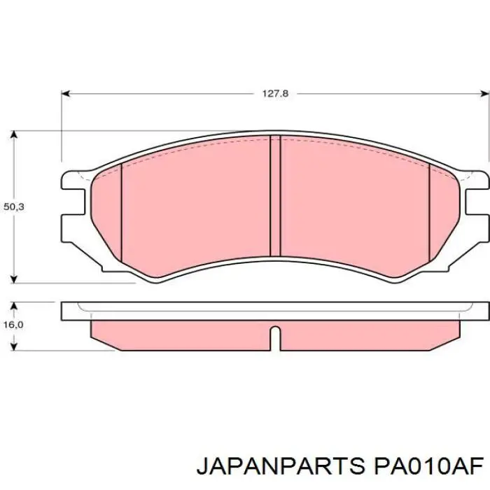 PA010AF Japan Parts колодки гальмівні передні, дискові