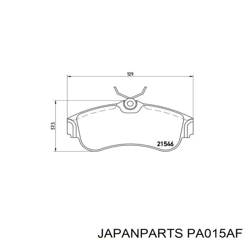 Купити PA015AF Japan Parts Колодки гальмівні передні, дискові