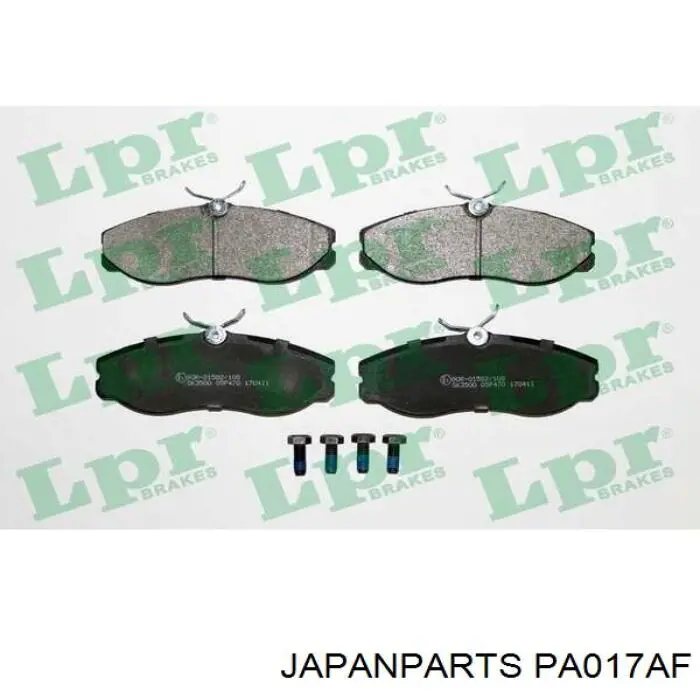 PA017AF Japan Parts колодки гальмівні передні, дискові
