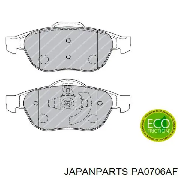 Передні тормозні колодки PA0706AF Japan Parts