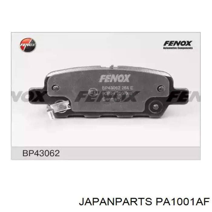 Купити PA1001AF Japan Parts Колодки гальмівні передні, дискові
