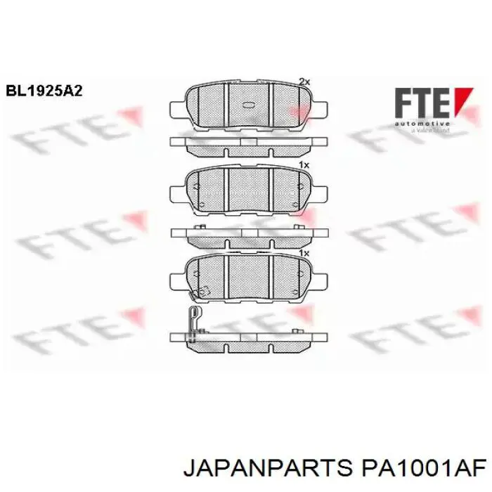 Колодки гальмівні передні, дискові PA1001AF Japan Parts