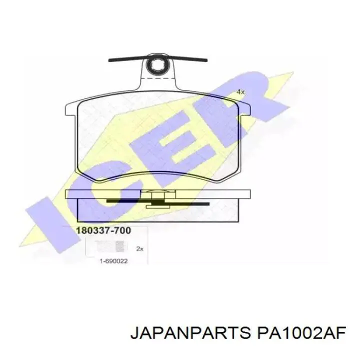Гальмівні колодки Japan Parts PA1002AF ціна, від 16.86 USD