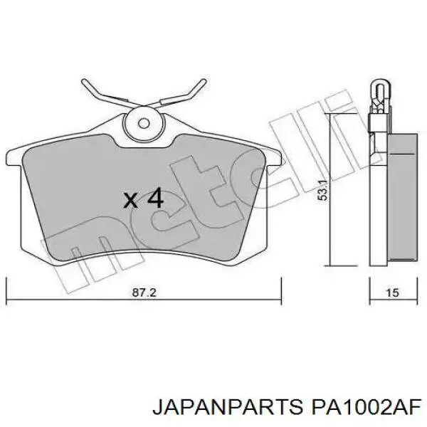 PA1002AF Japan Parts Передні гальмівні колодки