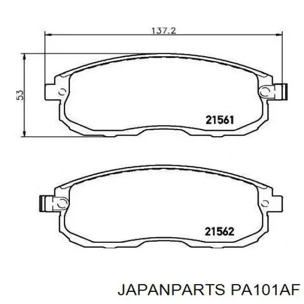 Тормозні колодки Japan Parts PA101AF