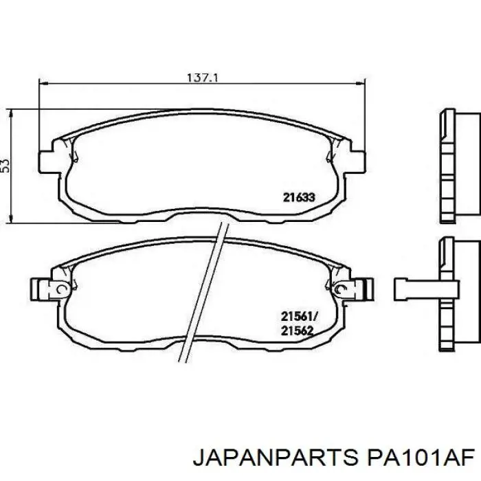 PA101AF Japan Parts Передні гальмівні колодки