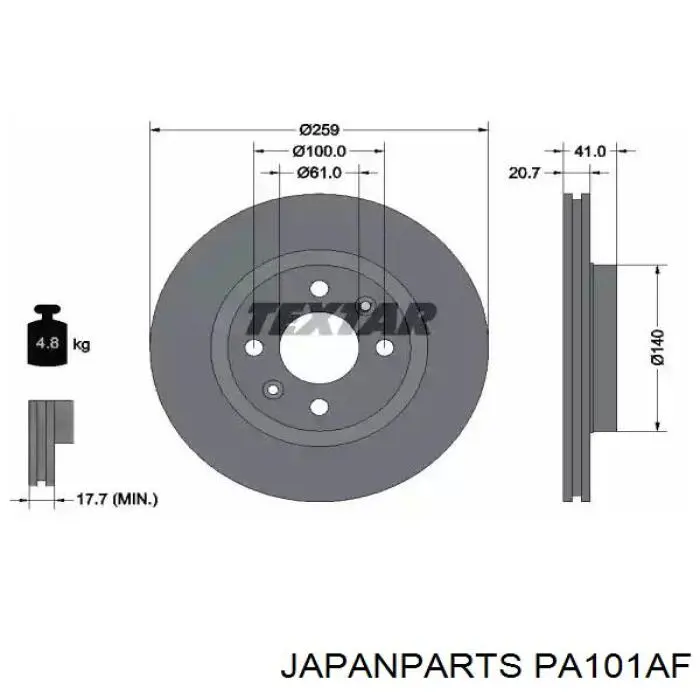 Гальмівні колодки Japan Parts PA101AF ціна, від 15.16 USD