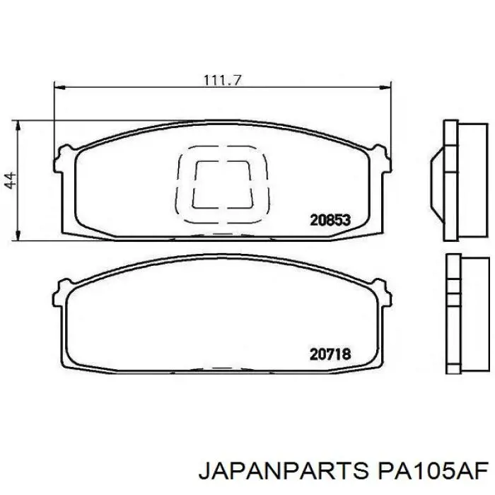 Гальмівні колодки Japan Parts PA105AF ціна, від 6.60 USD