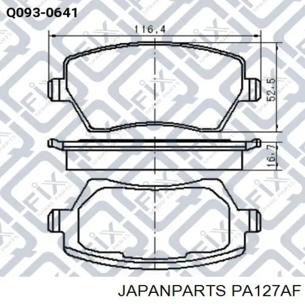 Гальмівні колодки Japan Parts PA127AF ціна, від 17.16 USD
