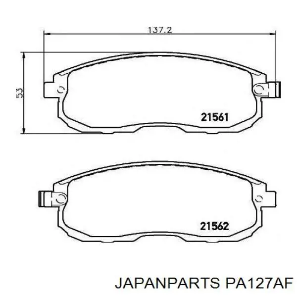 Купити PA127AF Japan Parts Колодки гальмівні передні, дискові