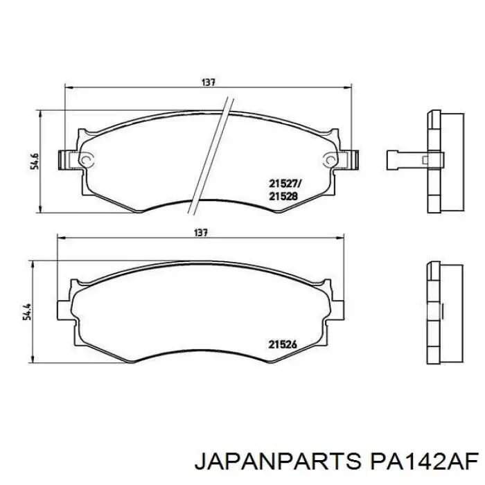 Гальмівні колодки Japan Parts PA142AF ціна, від 43.63 USD