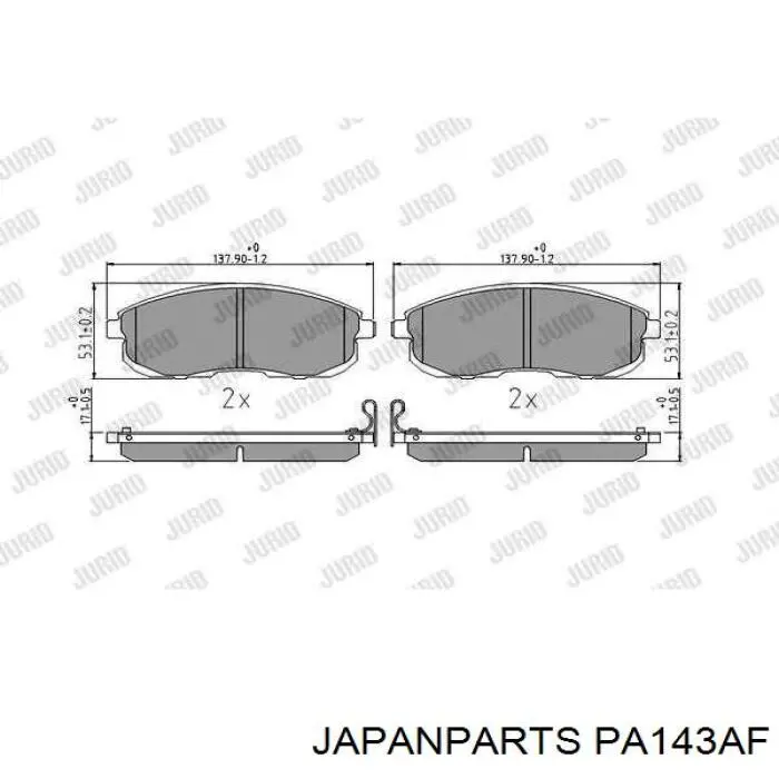 Гальмівні колодки Japan Parts PA143AF ціна, від 20.32 USD