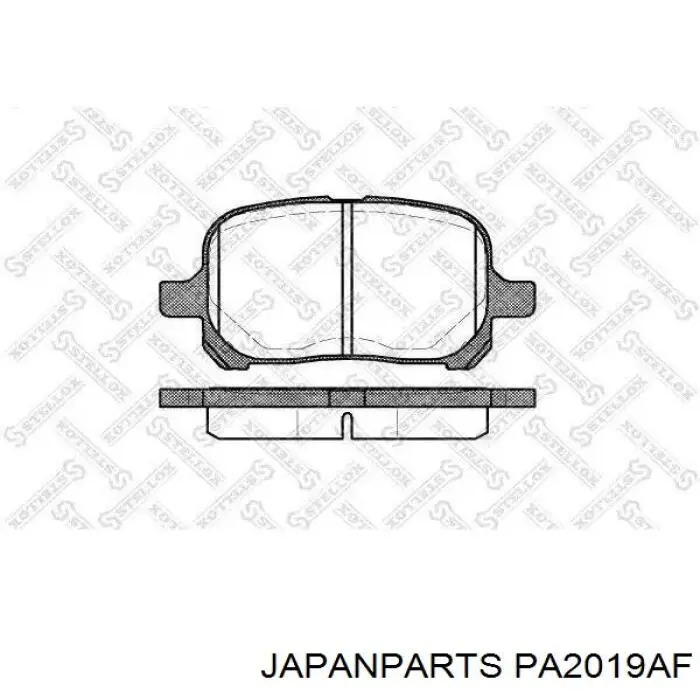 PA2019AF Japan Parts колодки гальмівні передні, дискові
