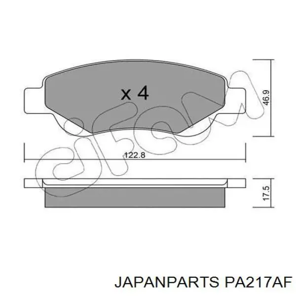 Купити PA217AF Japan Parts Колодки гальмівні передні, дискові