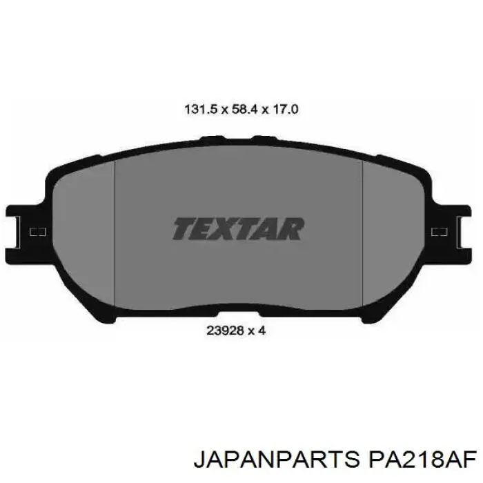 Передні тормозні колодки PA218AF Japan Parts