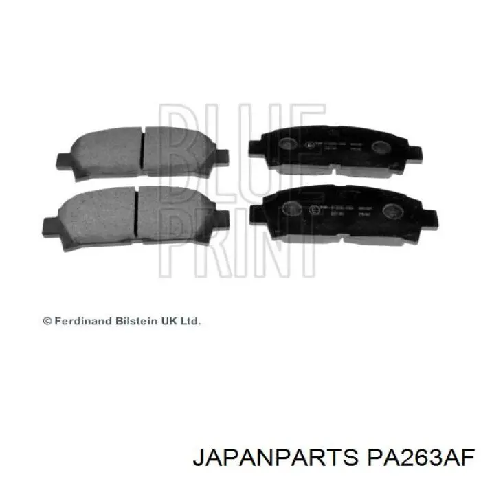 PA263AF Japan Parts колодки гальмівні передні, дискові