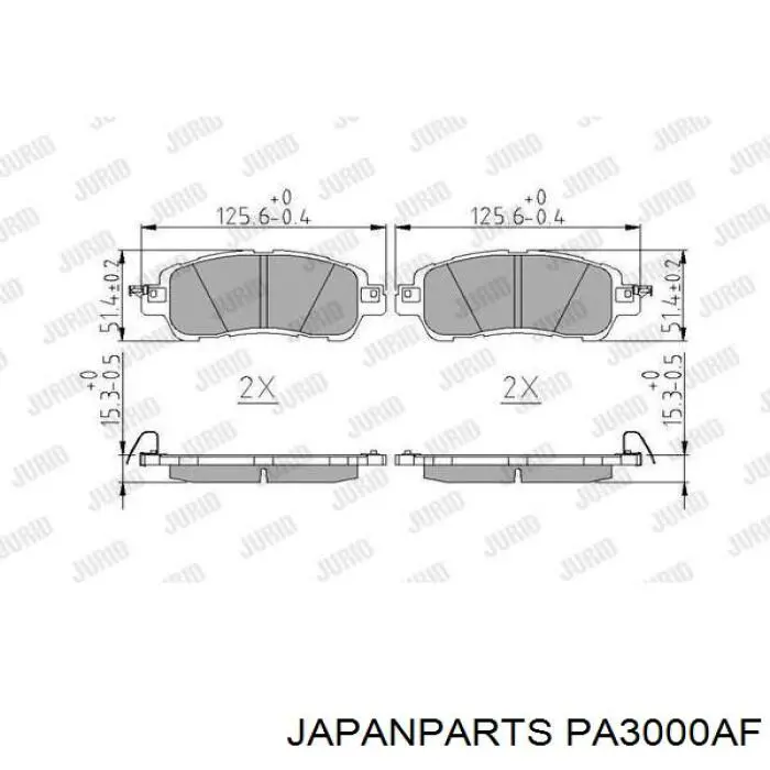 PA3000AF Japan Parts Передні гальмівні колодки