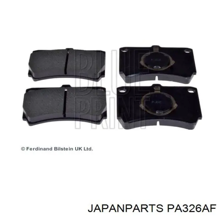 Колодки гальмівні передні, дискові PA326AF Japan Parts