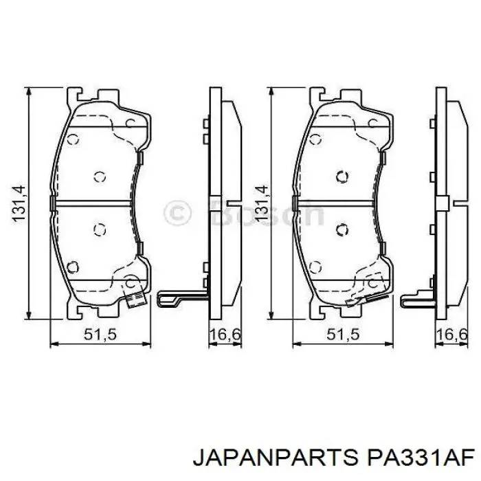 Передні тормозні колодки PA331AF Japan Parts