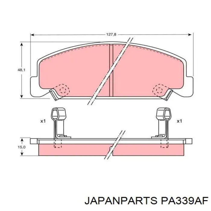 Купити PA339AF Japan Parts Колодки гальмівні передні, дискові