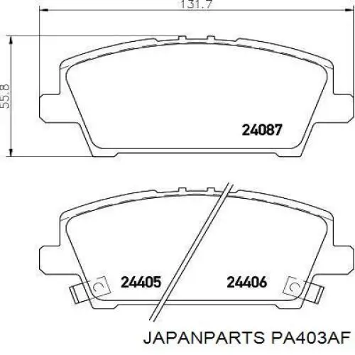Тормозні колодки Japan Parts PA403AF