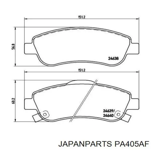 Гальмівні колодки Japan Parts PA405AF ціна, від 22.52 USD