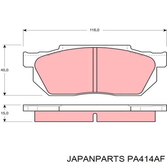 PA414AF Japan Parts колодки гальмівні передні, дискові