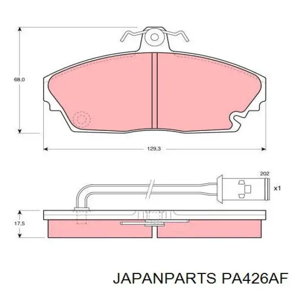 PA426AF Japan Parts Передні гальмівні колодки