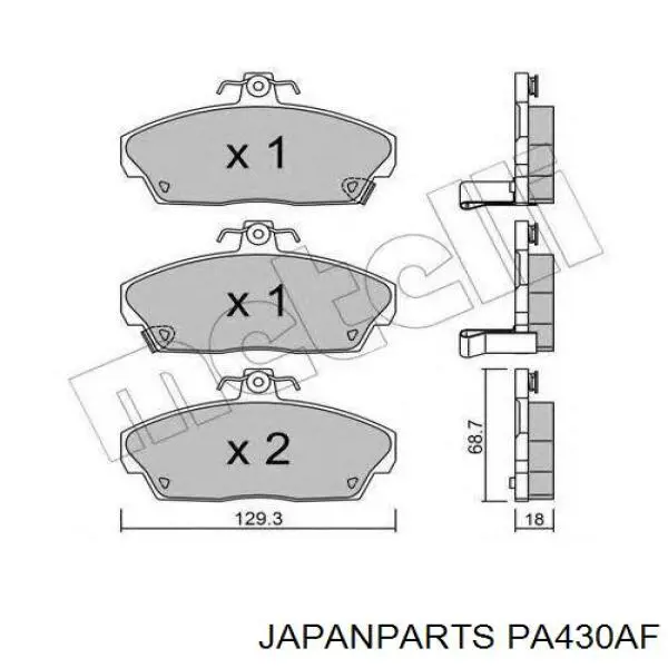 Купити PA430AF Japan Parts Колодки гальмівні передні, дискові
