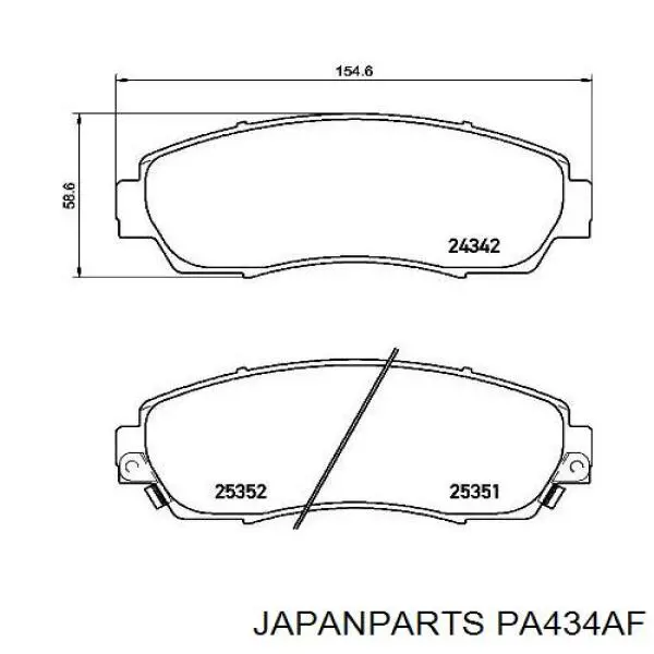 PA434AF Japan Parts Передні гальмівні колодки