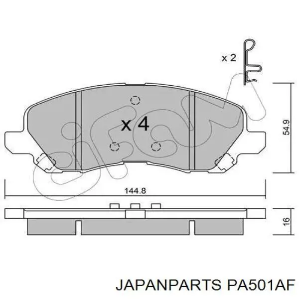 Гальмівні колодки Japan Parts PA501AF ціна, від 21.53 USD