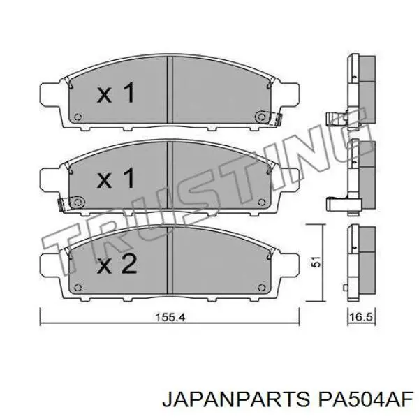 Гальмівні колодки Japan Parts PA504AF ціна, від 19.58 USD