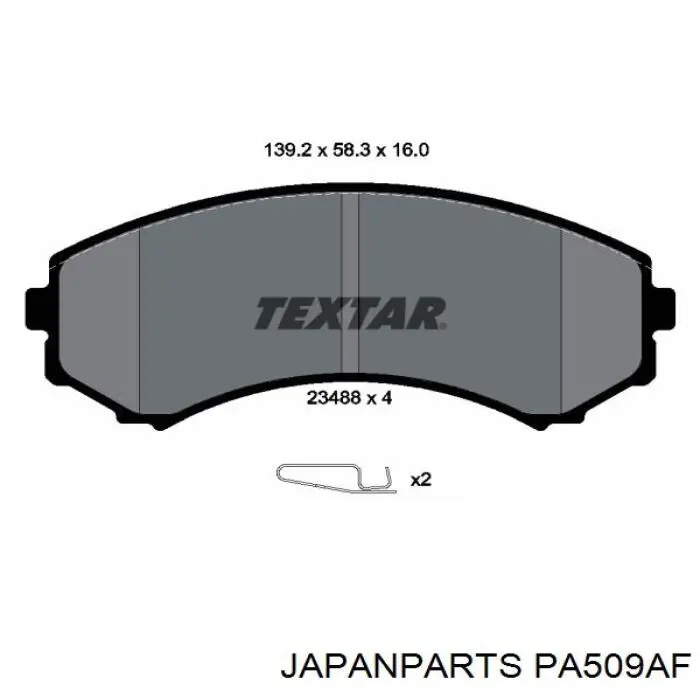 Гальмівні колодки Japan Parts PA509AF ціна, від 19.66 USD