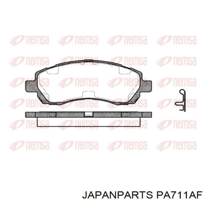 PA711AF Japan Parts колодки гальмівні передні, дискові