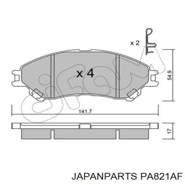 Гальмівні колодки Japan Parts PA821AF ціна, від 20.49 USD