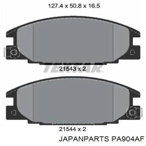 Колодки гальмівні передні, дискові PA904AF Japan Parts