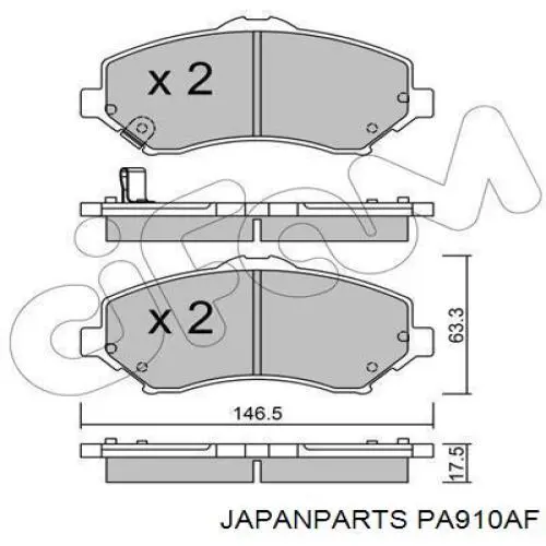 Гальмівні колодки Japan Parts PA910AF ціна, від 22.21 USD