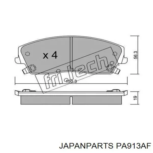 PA913AF Japan Parts колодки гальмівні передні, дискові