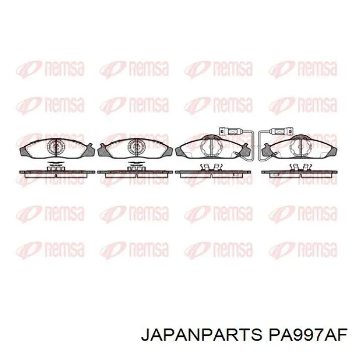 Колодки гальмівні передні, дискові PA997AF Japan Parts