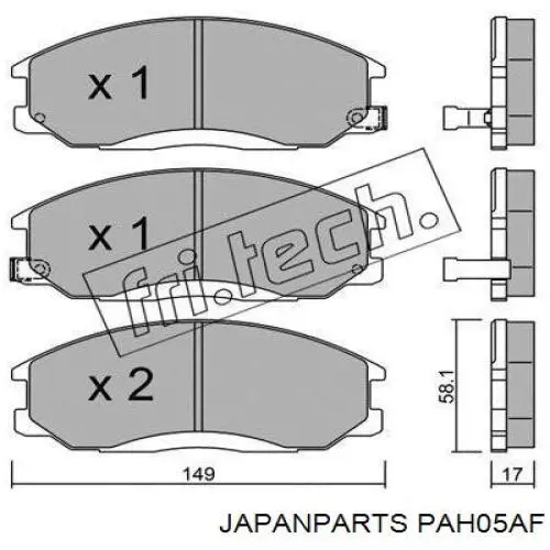 Колодки гальмівні передні, дискові PAH05AF Japan Parts