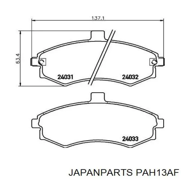 PAH13AF Japan Parts колодки гальмівні передні, дискові